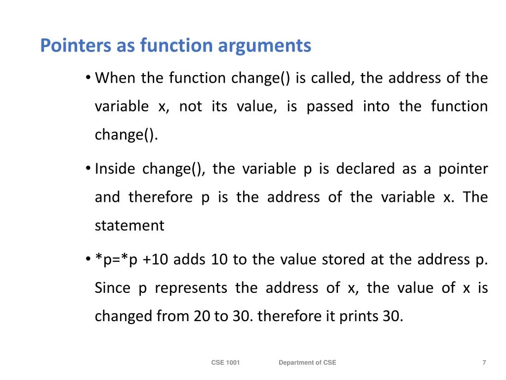 pointers as function arguments
