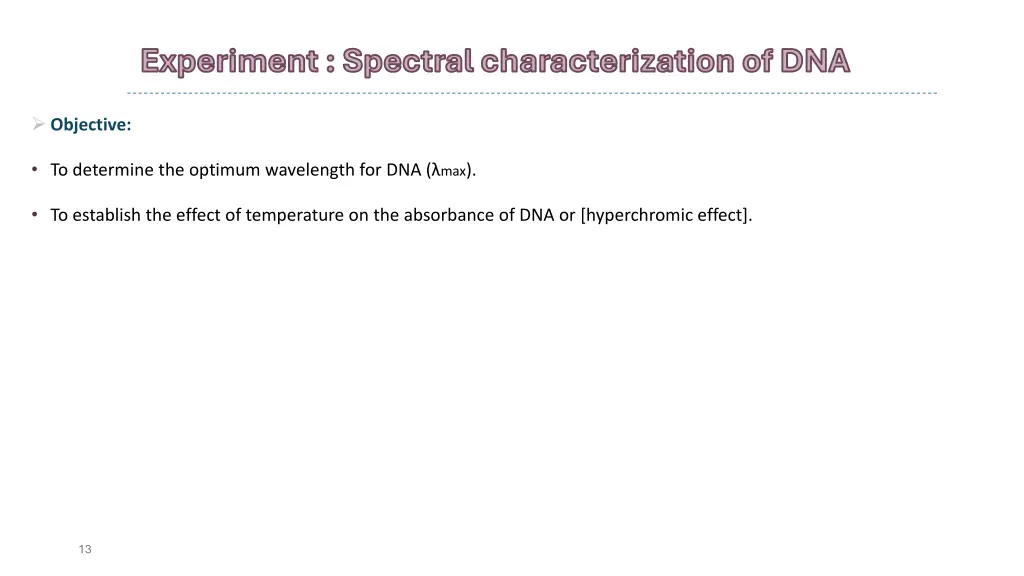 experiment spectral characterization