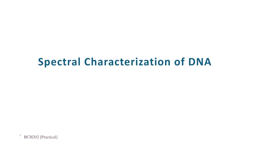 spectral characterization of dna