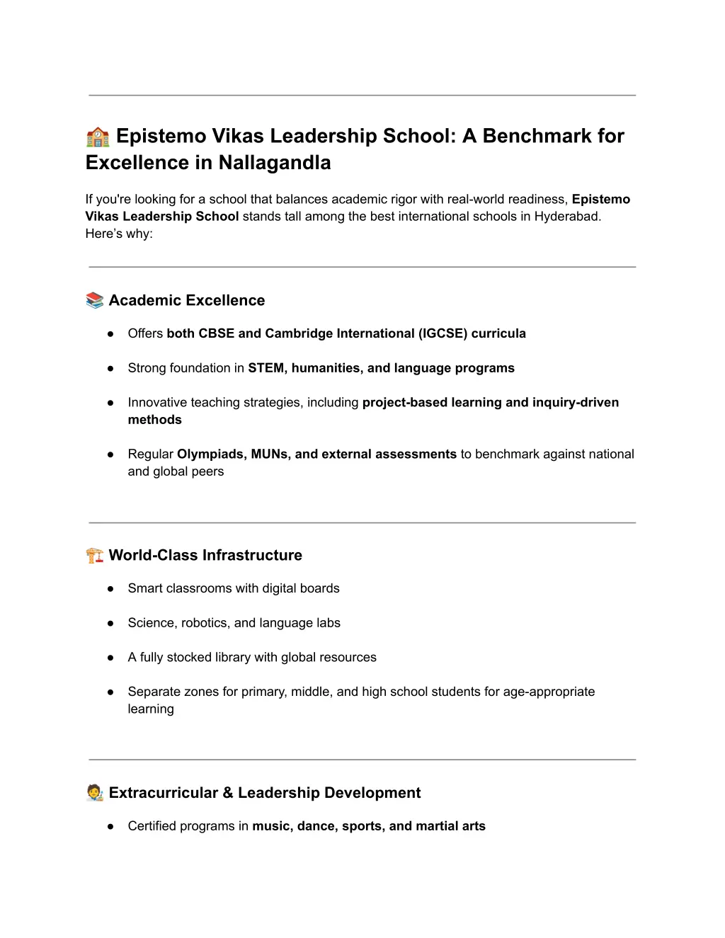 epistemo vikas leadership school a benchmark