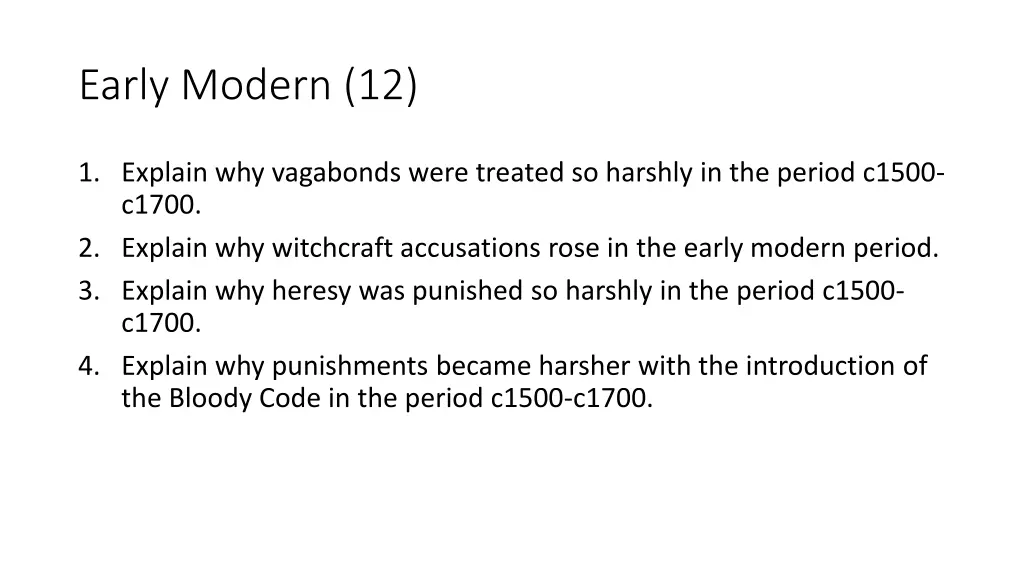 early modern 12