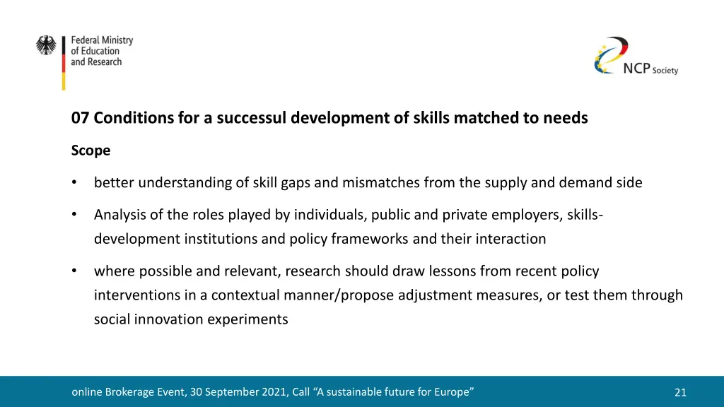 07 conditions for a successul development 1