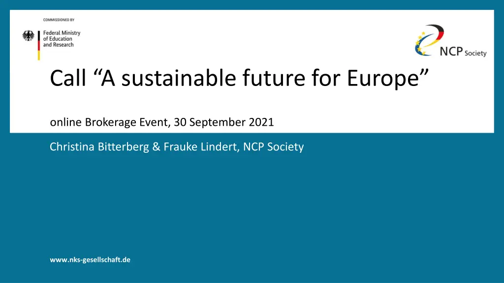 call a sustainable future for europe