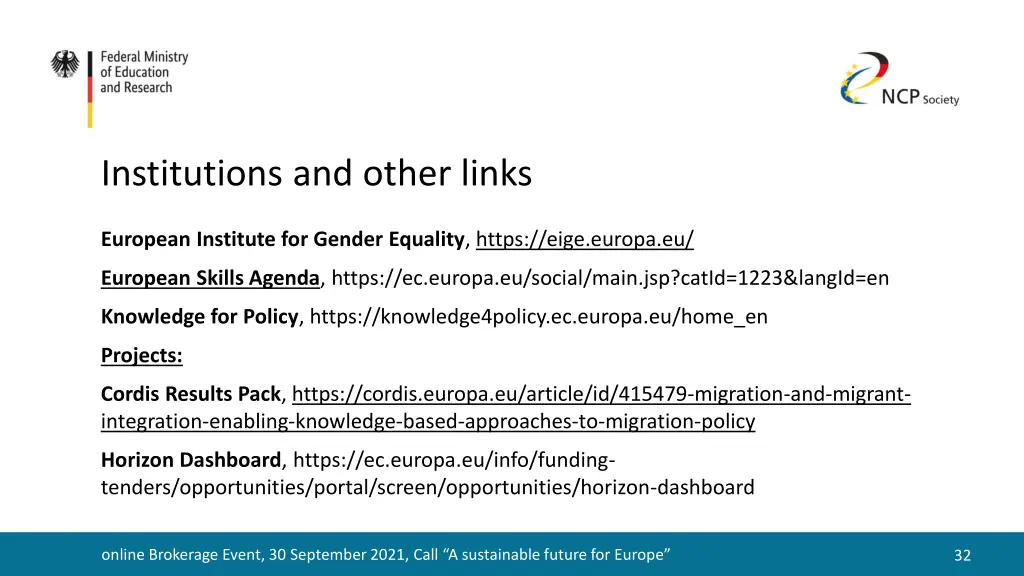 institutions and other links