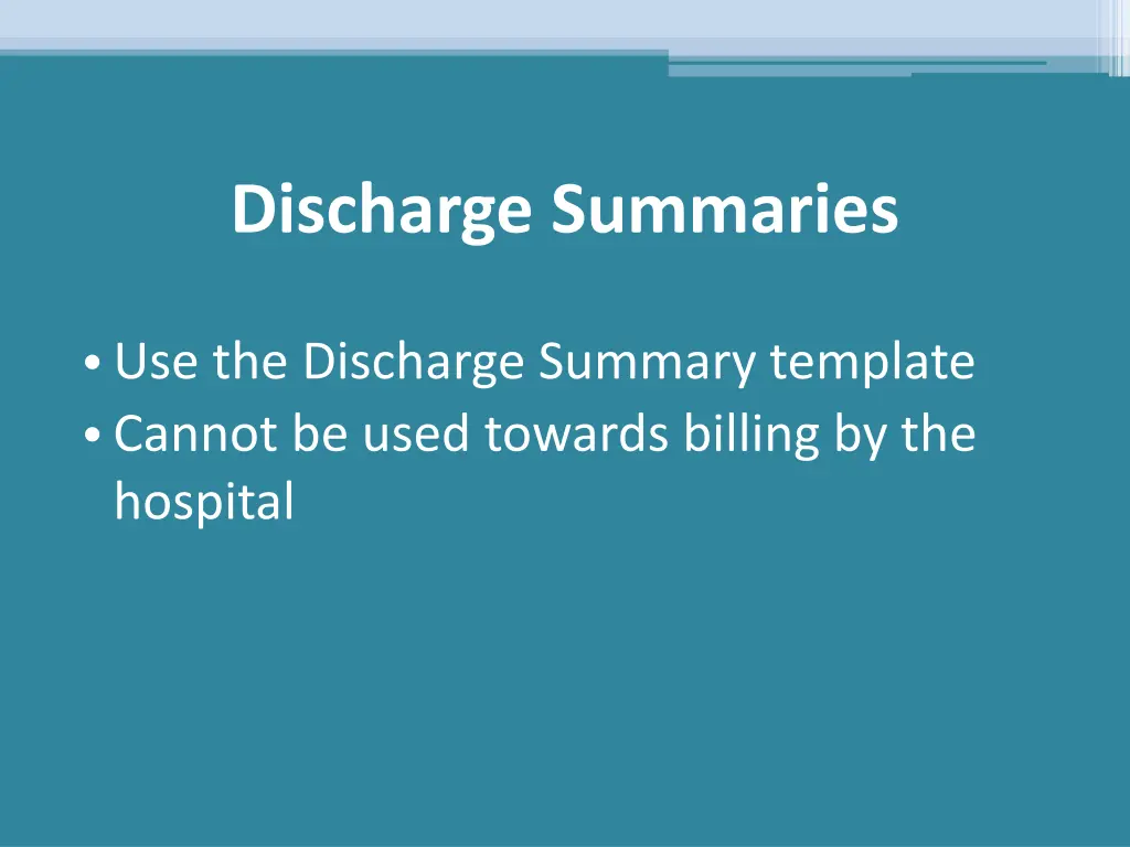 discharge summaries