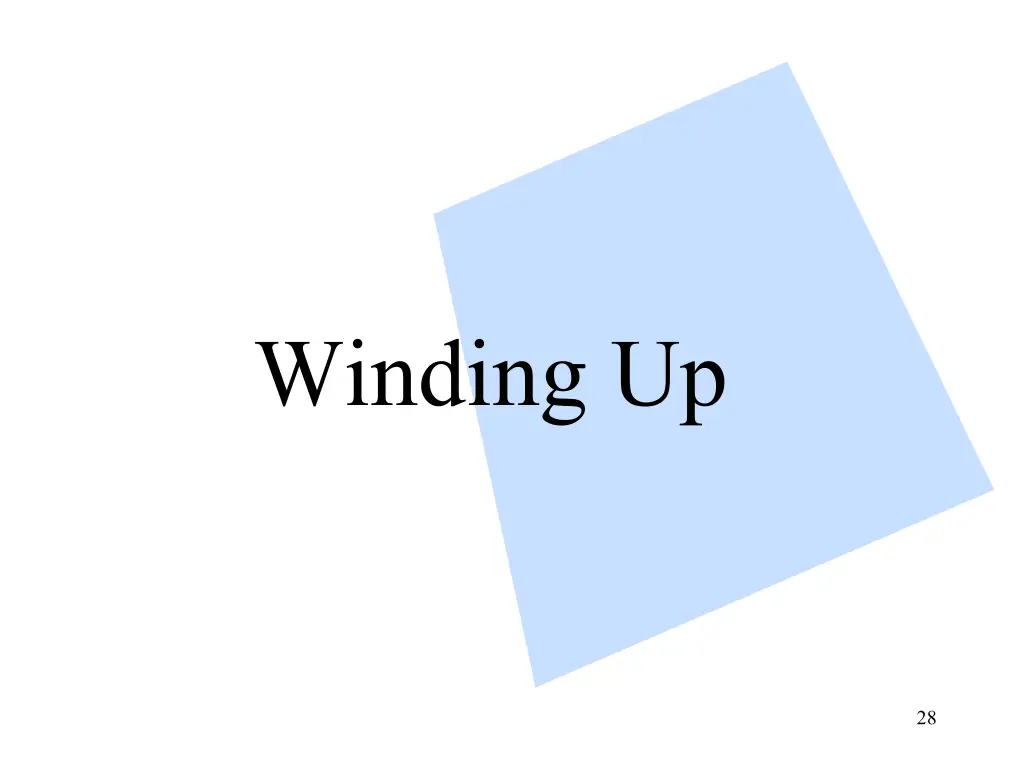 winding up