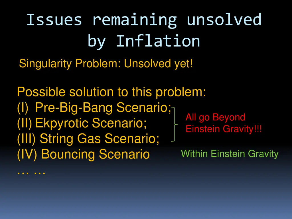 singularity problem unsolved yet