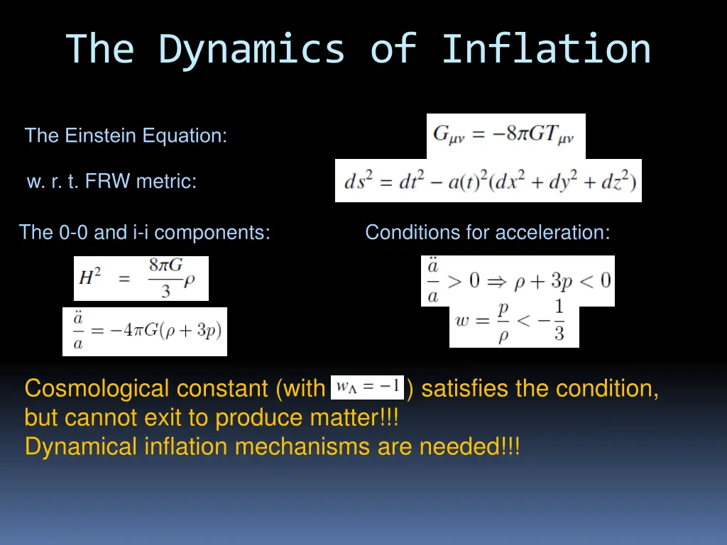 the dynamics of inflation