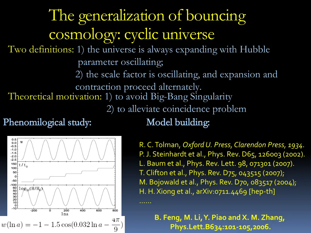 the generalization of bouncing cosmology cyclic