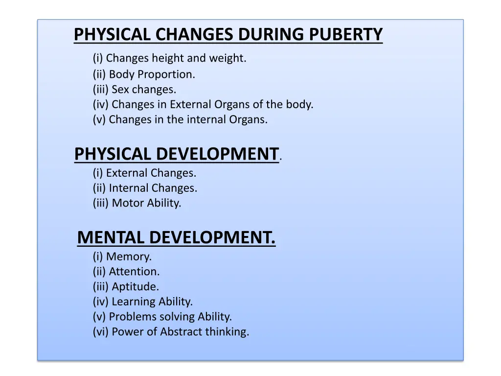 physical changes during puberty