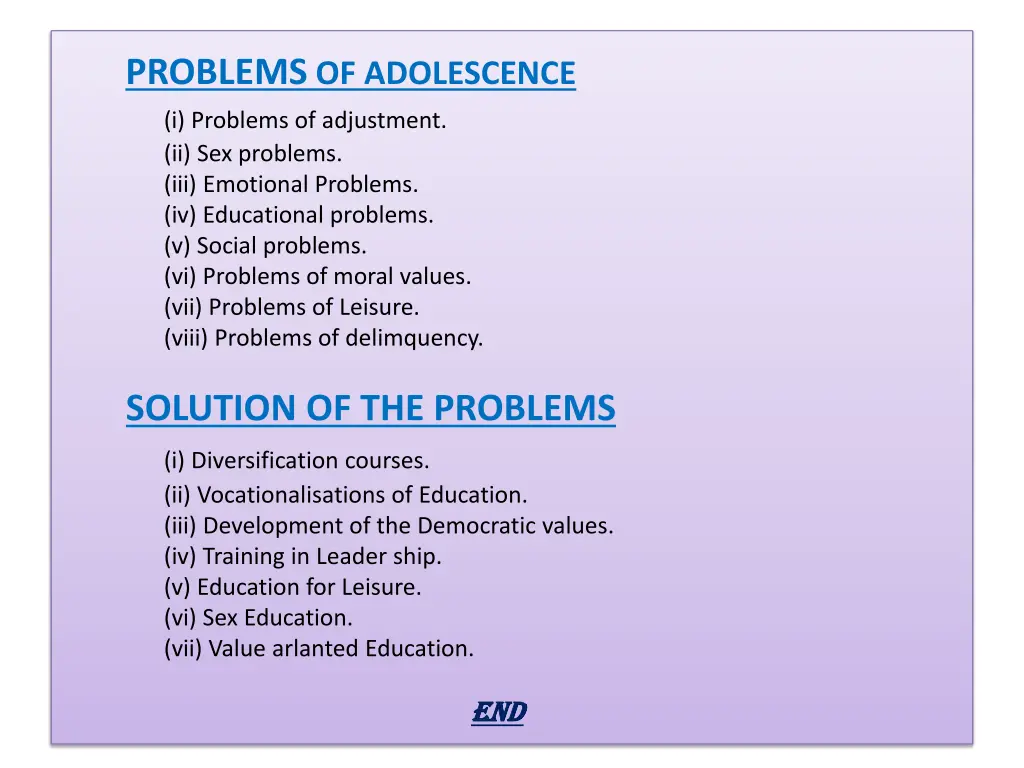 problems of adolescence