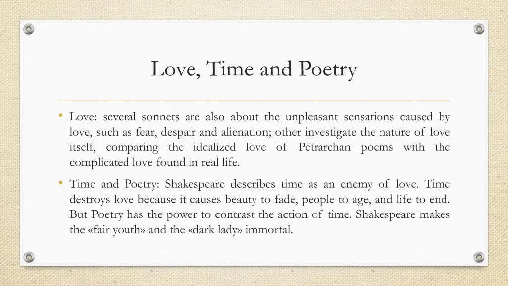 love time and poetry
