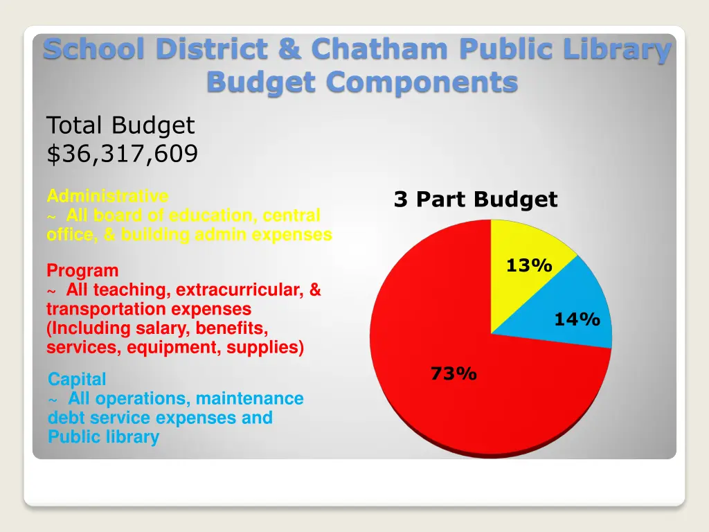 school district chatham public library budget