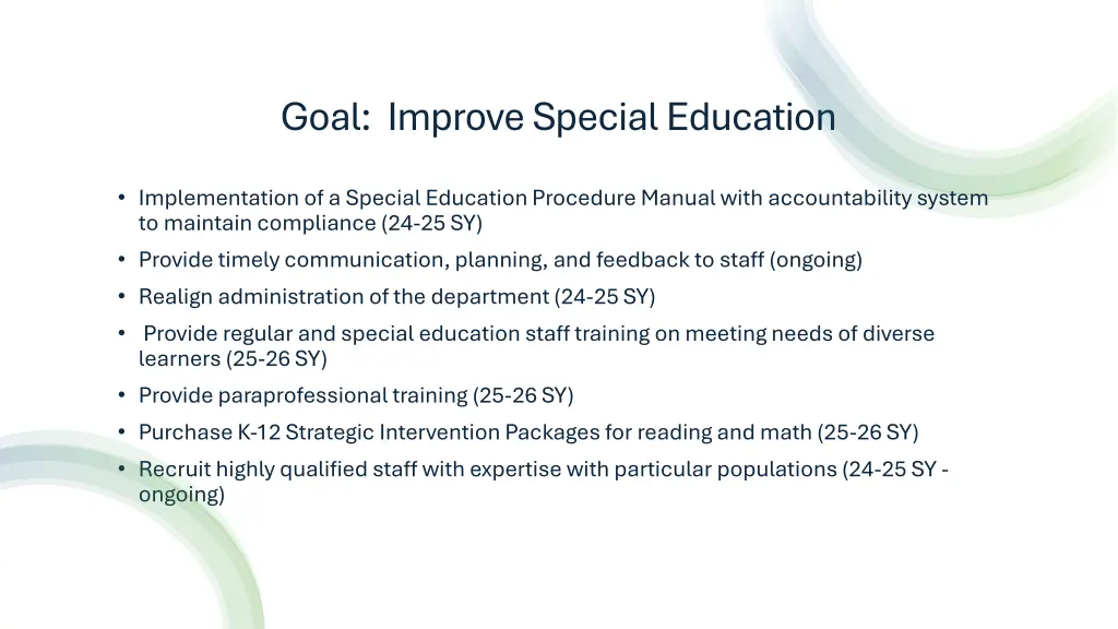 goal improve special education