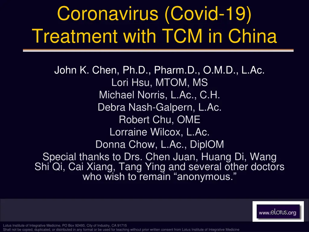 coronavirus covid 19 treatment with tcm in china