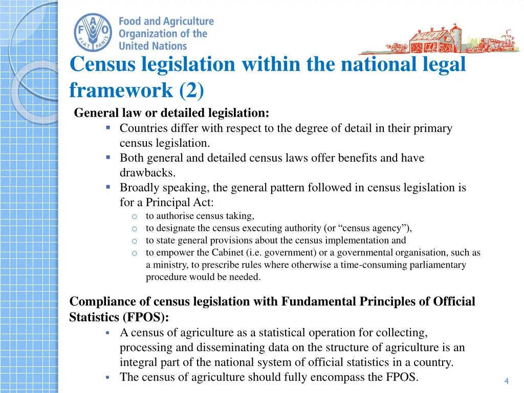 census legislation within the national legal 1