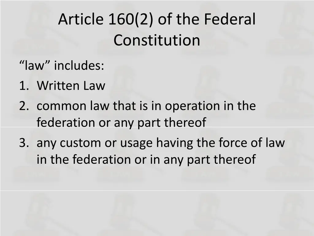 article 160 2 of the federal constitution