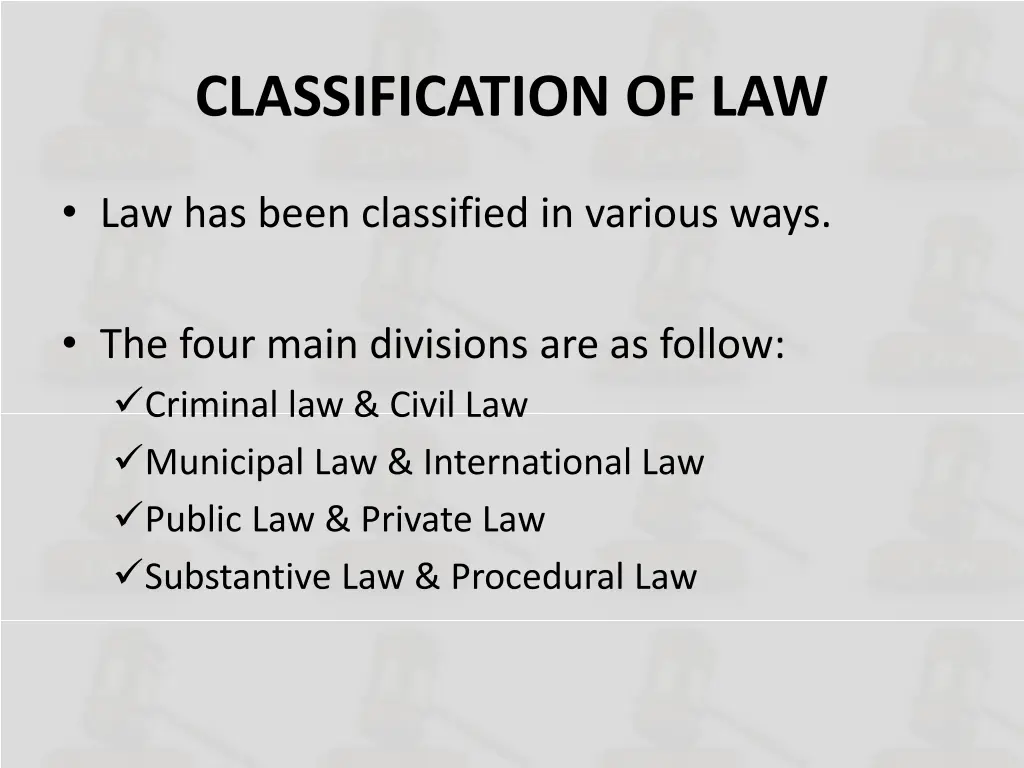 classification of law