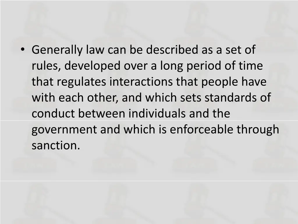 generally law can be described as a set of rules