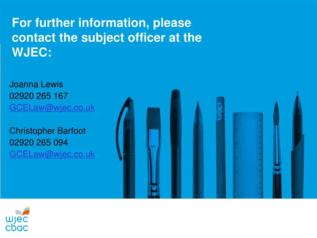 for further information please contact