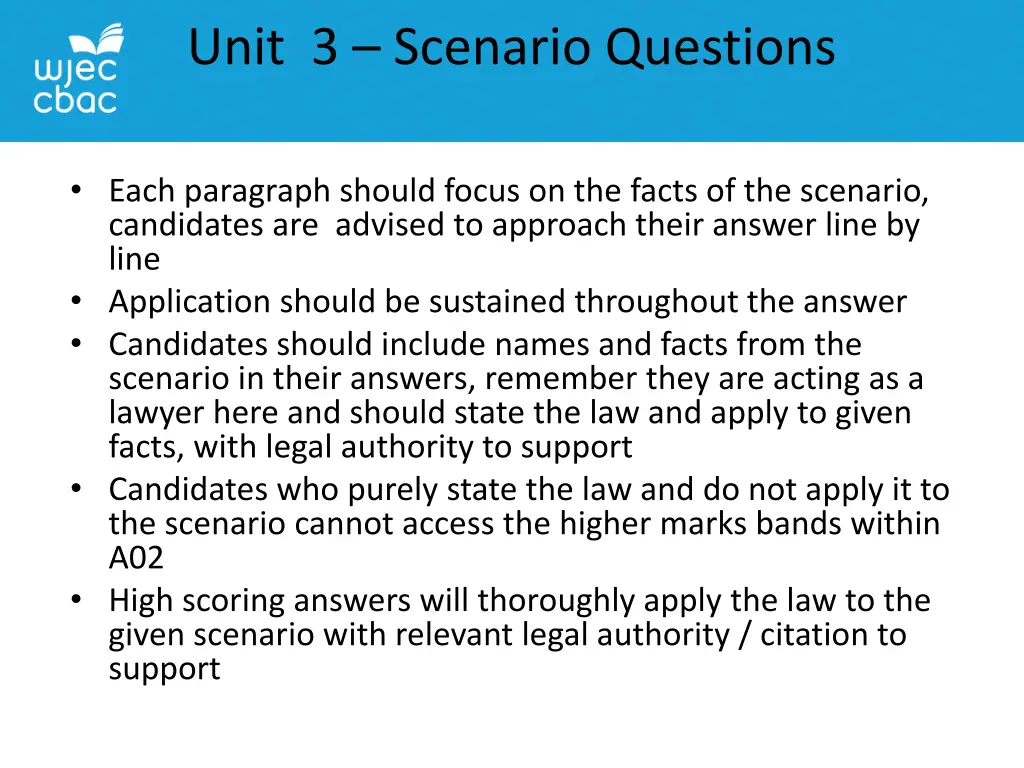 unit 3 scenario questions