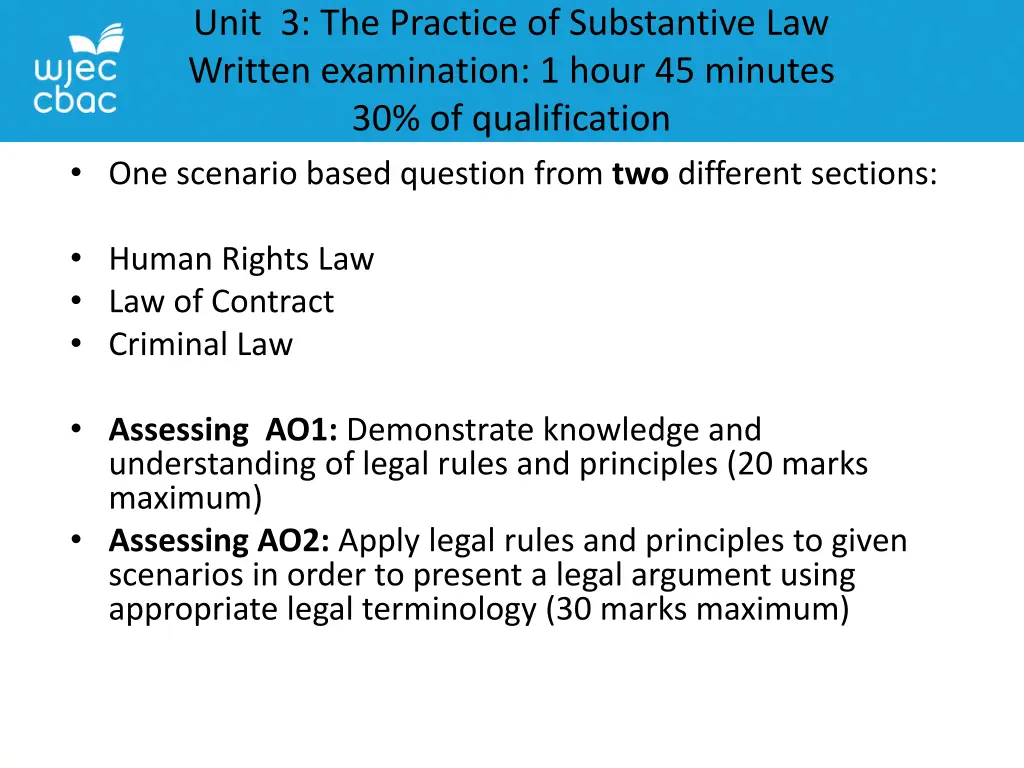 unit 3 the practice of substantive law written