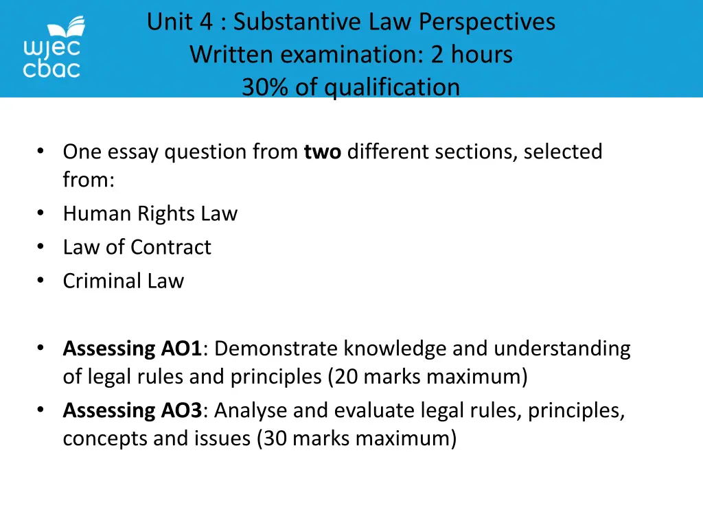 unit 4 substantive law perspectives written