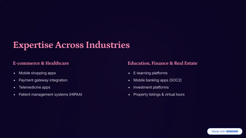 expertise across industries