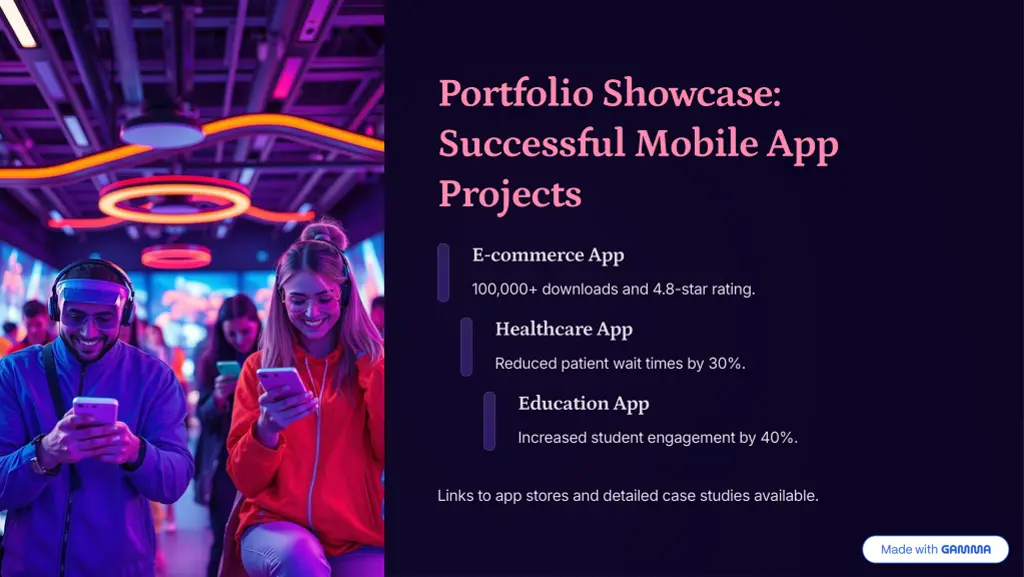 portfolio showcase successful mobile app projects