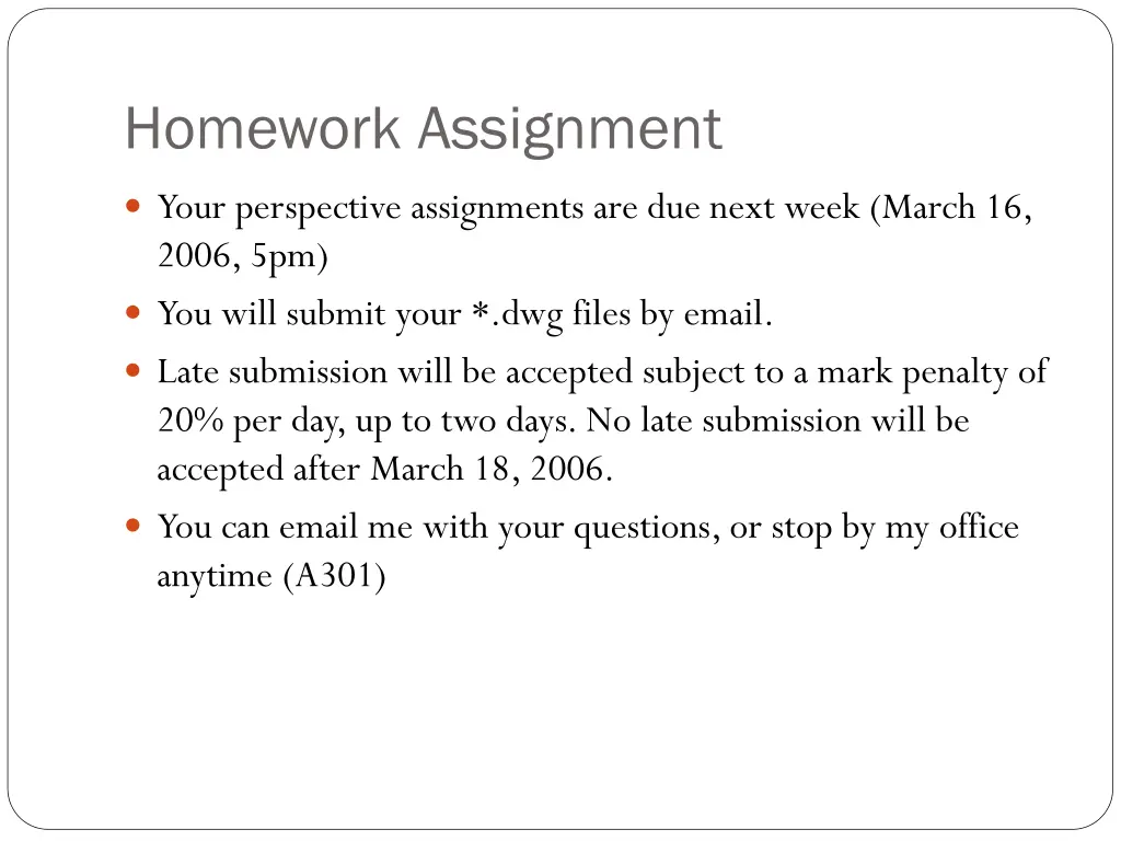 homework assignment