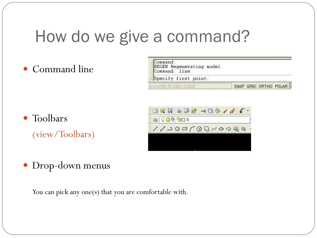 how do we give a command