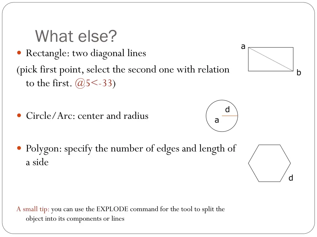 what else rectangle two diagonal lines pick first