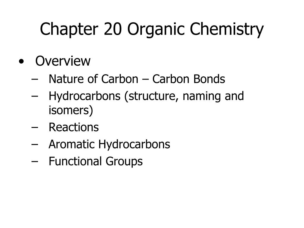 chapter 20 organic chemistry 1