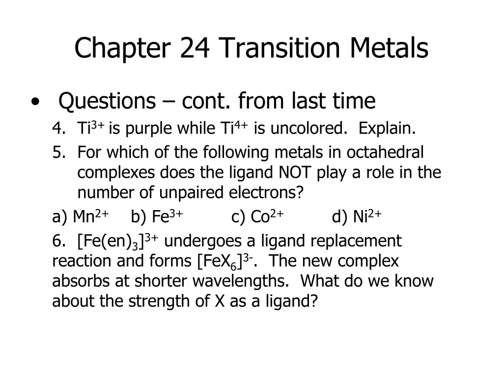 chapter 24 transition metals