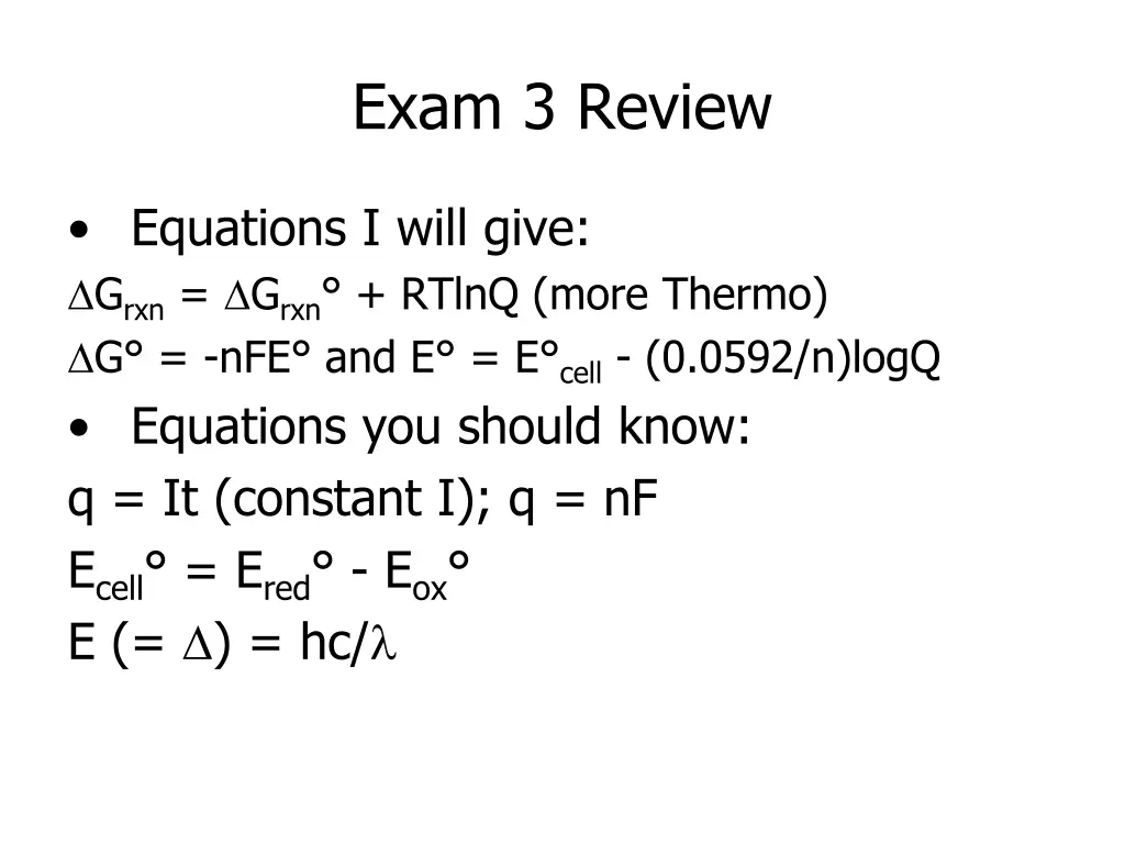 exam 3 review
