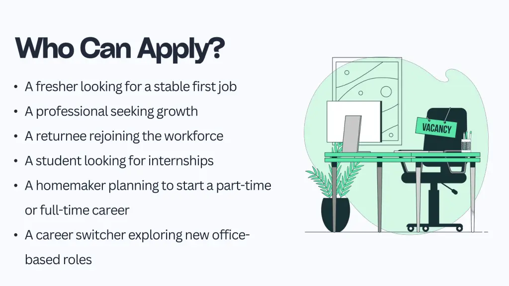 a fresher looking for a stable first job