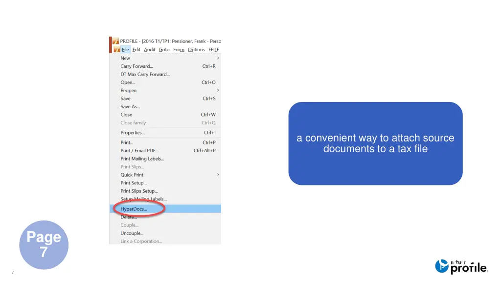 a convenient way to attach source documents