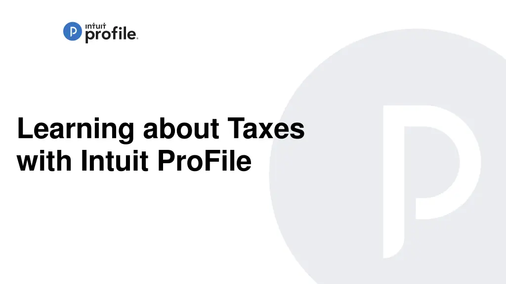 learning about taxes with intuit profile