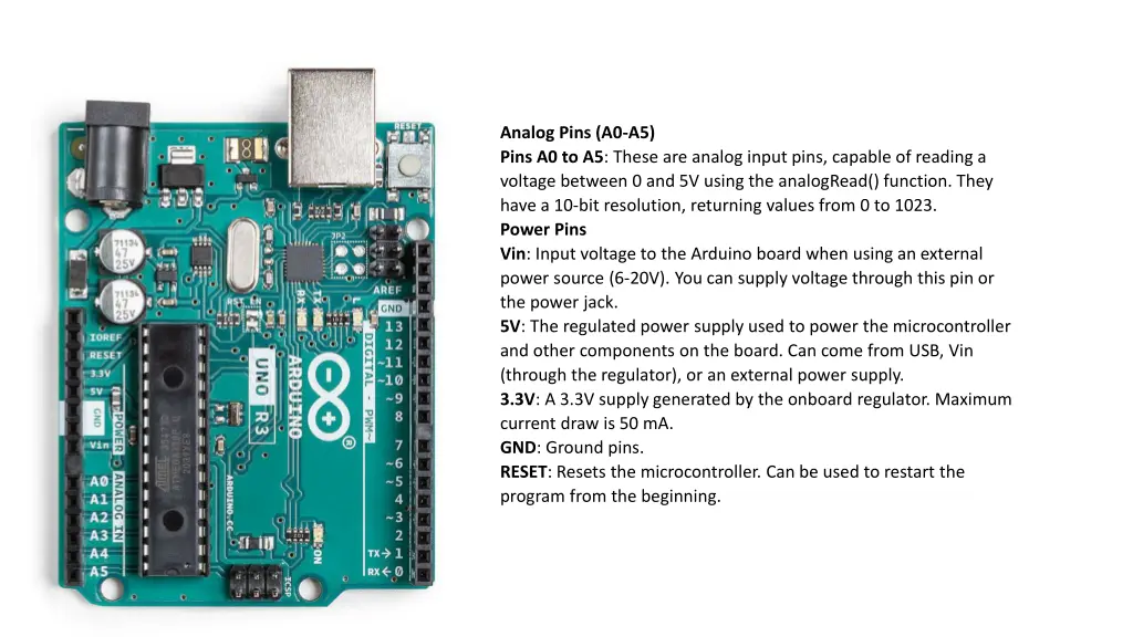 analog pins a0 a5 pins a0 to a5 these are analog
