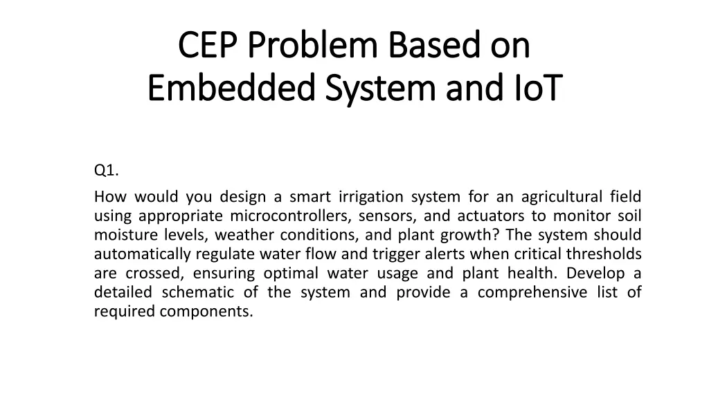 cep problem based on cep problem based