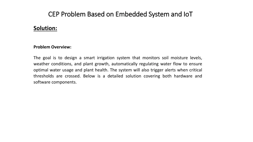 cep problem based on embedded system