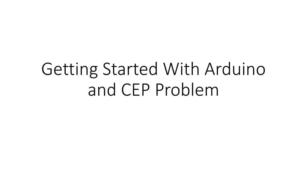 getting started with arduino and cep problem