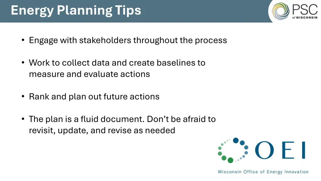 energy planning tips