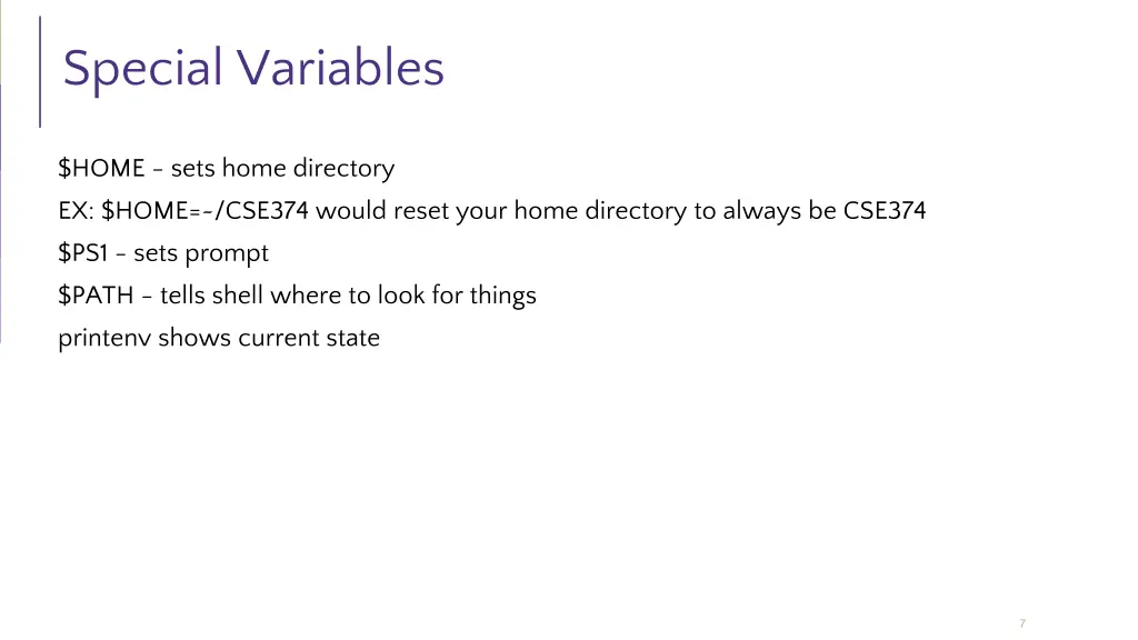 special variables