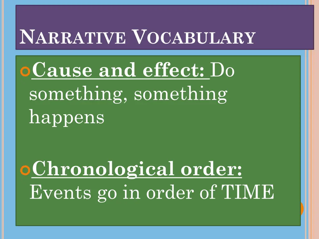 n arrative v ocabulary