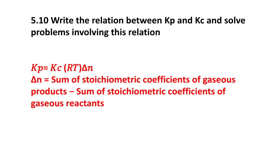 5 10 write the relation between
