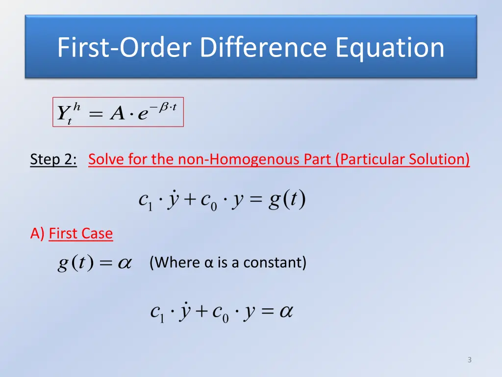 first order difference equation