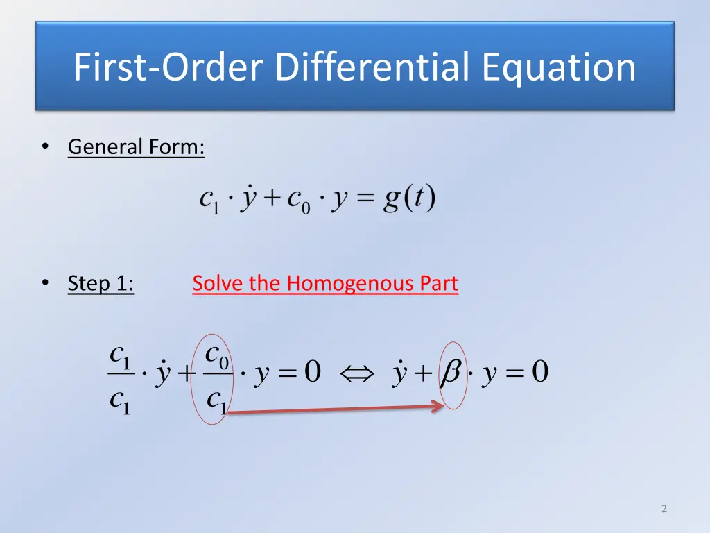 first order differential equation
