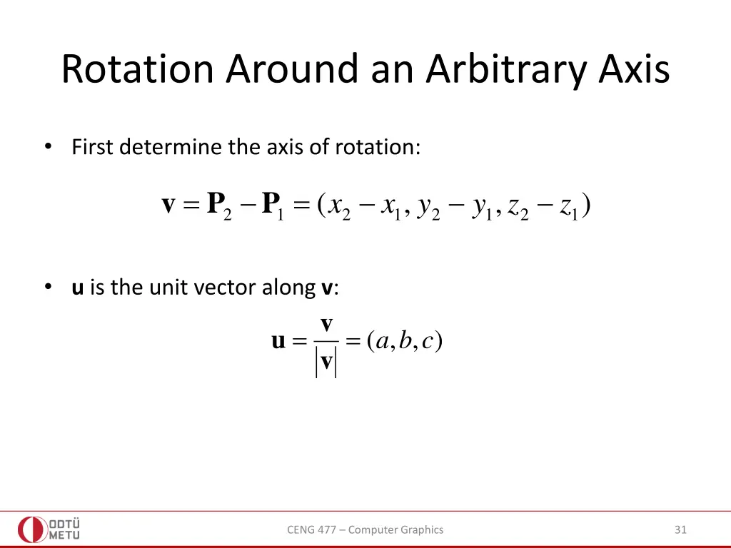 rotation around an arbitrary axis 2