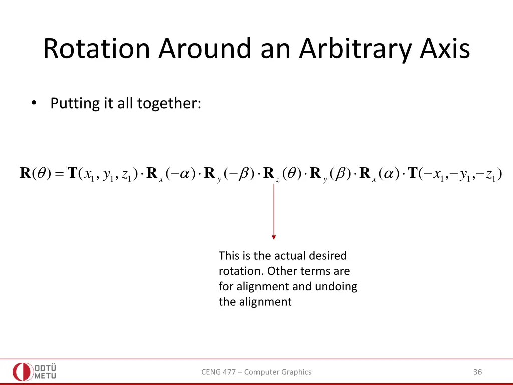 rotation around an arbitrary axis 7